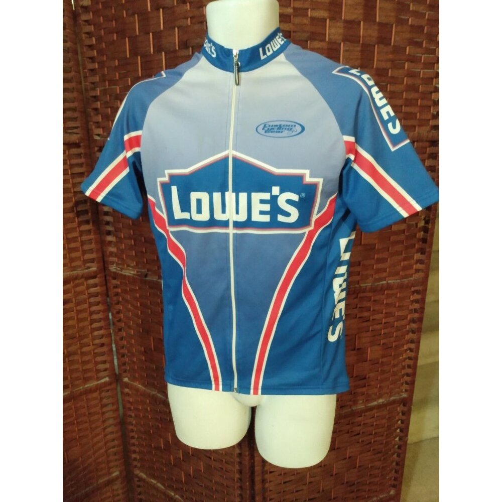 Women's Lowe's Cycling Jersey Large Full Zip Bicycle Shirt